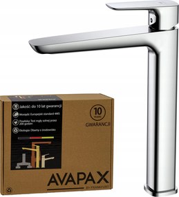 Álló mosdó csaptelep magas fürdőszobai csaptelep ezüst Avapax pultra