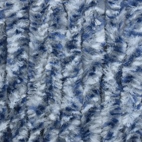 kék, fehér és ezüstszínű zsenília rovarfüggöny 100 x 220 cm