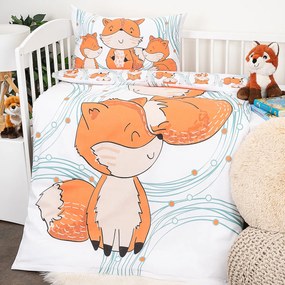 4Home Foxes gyerek pamut ágyneműhuzat kiságyba, 100 x 135 cm, 40 x 60 cm