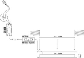 LED beépített panel 24W / PS / SMD / 3000K - 4000K - 6000K / WH - LPL235