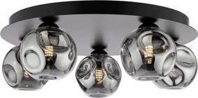 Dar Lighting modern mennyezeti lámpa foley matt fekete füstös darfol5422-28