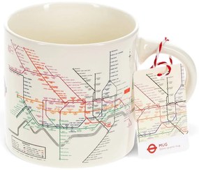 Bézs kerámia bögre 350 ml Heritage Tube Map – Rex London