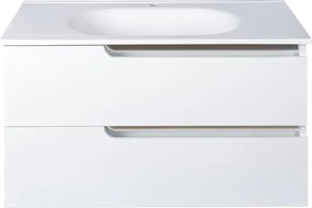 Piramida EURIDIKA fali / álló fürdőszobabútor - műmárvány mosdóval - 2 fiókos - 100 x 48 x 53 cm