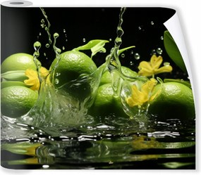 Fotótapéta Konyha Mosható Lime Víz Fekete Vízálló tapéta 250x60