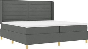 vidaXL Boxrugós ágy matracmal leddel Szürke 140 x 200 cm szövet