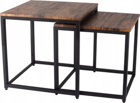 Dohányzóasztalok Loft Rusztikus Asztal Pad Asztal Szett 2 Asztal 2in1