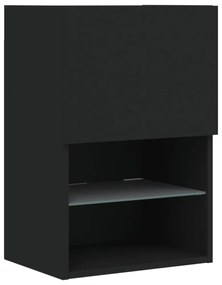 2 db fekete TV-szekrény LED-világítással 40,5 x 30 x 60 cm