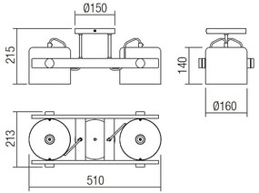 Redo 01-2400 - Mennyezeti lámpa POOH 2xE27/42W/230V bükkfa