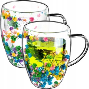 Thermo Poharak Kávé Tea 350 ml 2 db Virágokkal Virágok Bögre