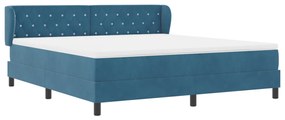 Boxspring Ágy Matrac Kék 180x200 cm Bársonyos