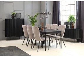 Fekete étkezőasztal 95x180 cm Savona – Unique Furniture