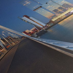 Kép - Alkonyat Rotterdamban, Hollandia (órával) (90x30 cm)