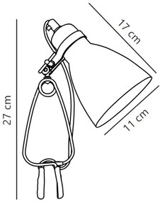 Nordlux - Csipeszes asztali lámpa CYCLONE 1xE14/15W/230V fehér
