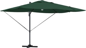 vidaXL Napernyő Zöld 351 x 250 x 253 cm Pamut és Alumínium