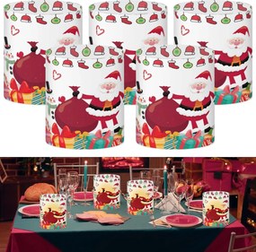 Lámpás alakú asztaldísz 8x10cm Karácsonyi motívum 12db