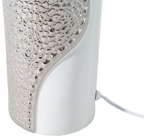 Fehér és ezüst porcelán asztali lámpa 52 cm AIKEN Beliani
