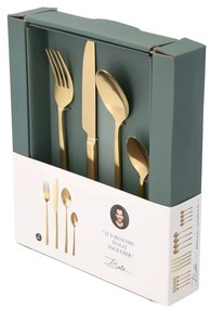 Sárgaréz színű acél evőeszköz készlet 16 db-os Brass – Bitz