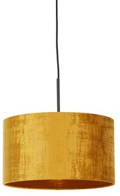Modern függőlámpa fekete sárga árnyékolóval 35 cm - Combi