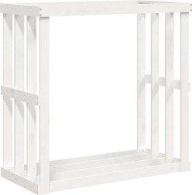 vidaXL fehér tömör fenyőfa kültéri rönktároló 108 x 52 x 106 cm