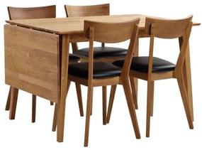 Filippa natúr tölgyfa étkezőasztal lehajtható asztallappal, 120 x 80 cm - Rowico