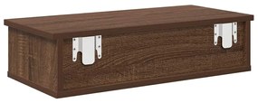 Falipolc fiókokkal barna tölgy 60x25x15 cm műszaki fa