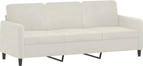 vidaXL 3 személyes krémszínű bársony kanapé 180 cm