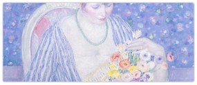 Kép - Frederick Carl Frieseke,  The Basket of Flowers, reprodukciók (120x50 cm)