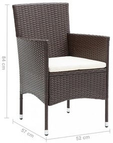 2 db barna kerti polyrattan étkezőszék