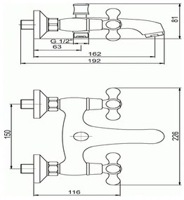 Novaservis - TITANIA RETRO kádcsaptelep, fényes króm