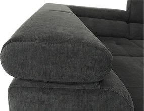 Ülőgarnitúra tárolóhellyel, szürke, szövet, balos, BUTON R