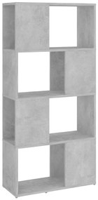 betonszürke térelválasztó könyvszekrény 60 x 24 x 124,5 cm
