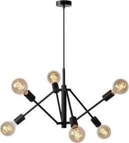LUCIDE 21424-06-30 LESTER Többágú Függesztett Lámpa Fekete E27 IP20