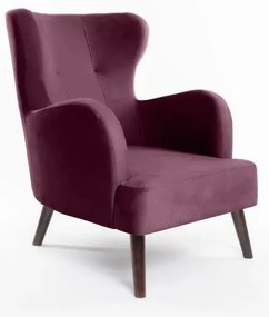 Lila bársony füles fotel Noemye – Bonami Selection