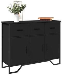 fekete szerelt fa tálalószekrény 97 x 32,5 x 74,5 cm