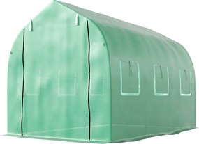 Outsunny Kültéri Üvegház 3x2x2 m Tünnel Üvegház 6 Hálós Ablakkal és Ajtóval Zöldség Üvegház Terasz Kerthez | Aosom