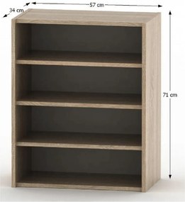 Alacsony polcosszekrény, tölgy sonoma, TEMPO ASISTENT NEW 013