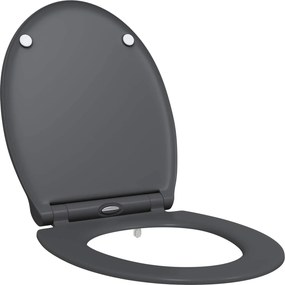 vidaXL WC ülőke Antracit 47 x 37,5 x 3,8 cm Duroplast