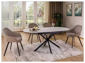 Maxwell II étkezőasztal 140 x 80 cm, fehér / fekete