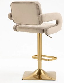 HR8403KW Latte modern velúr szék arany lábbal