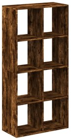 füstös tölgy szerelt fa elválasztó könyvespolc 69,5x29x137,5 cm