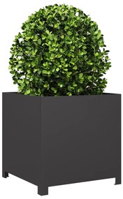 fekete acél kerti virágtartó 50 x 50 x 50 cm