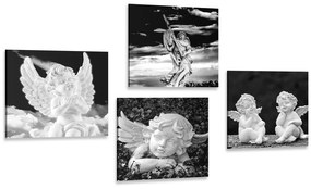 Képszett angyalok fekete-fehér változatban