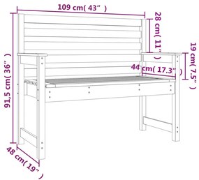 mézbarna tömör fenyőfa kerti pad 109 x 48 x 91,5 cm