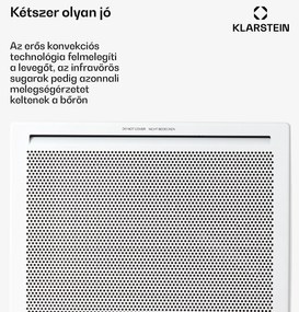Klarstein Hot Spot Slimcurve Double Wave, konvektor, 2 az 1-ben fűtőtest, 1000 W, heti időzítő, fehér