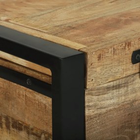 tároló ládák 80x30x30cm tömör mangófából és fémkerettel