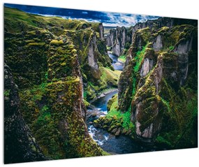 Kép - Folyó a sziklás völgyben (90x60 cm)