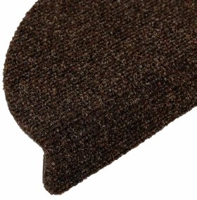 öntapadós lépcsőszőnyegek 30 db, barna, félkör alakú, 56 x 17 x 3 cm