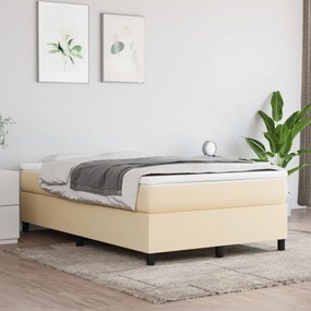 krémszínű szövet rugós ágy matraccal 120 x 200 cm