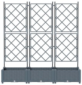 Trellis Cserép 3 db Világosszürke 120x40x125.5 cm