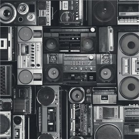 Dekoratív Fotótapéta Hálószobába Retro rádió 250x250 Ragasztó